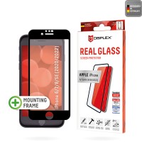 Displex Full Cover Real Glass Premium Screenprotector met Applicator voor Apple iPhone 6/6S/7/8 / iPhone SE 2022/2020 - Zwart