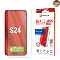 Displex Real Glass Screenprotector + Back Cover met Applicator voor Samsung Galaxy S24 - Transparant