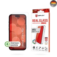 Displex Real Glass Screenprotector + Back Cover met Applicator voor Apple iPhone 15 Pro Max - Transparant