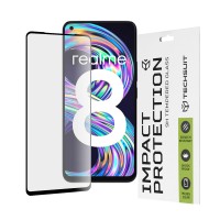 Techsuit Full Cover Impact Protection Screenprotector voor Realme 8/8 Pro - Zwart