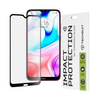 Techsuit Full Cover Impact Protection Screenprotector voor Xiaomi Redmi 8/8A - Zwart