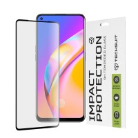 Techsuit Full Cover Impact Protection Screenprotector voor Oppo A74 4G/Find X5 Lite/Reno7 5G/Reno5 Z / Realme 9/9 Pro Plus - Zwart