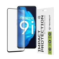 Techsuit Full Cover Impact Protection Screenprotector voor Realme 9 4G/5G/9 Pro/8i/Narzo 50 / Oppo A76/A96 / OnePlus Nord CE 2 Lite 5G - Zwart