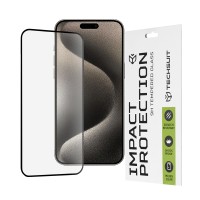 Techsuit Full Cover Impact Protection Screenprotector voor Apple iPhone 15 Pro Max - Zwart