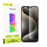 Techsuit Clear Vision Glass Screenprotector voor Apple iPhone 15 Pro Max - Transparant
