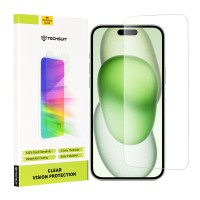 Techsuit Clear Vision Glass Screenprotector voor Apple iPhone 15 Plus - Transparant