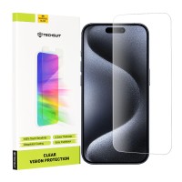 Techsuit Clear Vision Glass Screenprotector voor Apple iPhone 15 Pro - Transparant