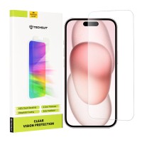 Techsuit Clear Vision Glass Screenprotector voor Apple iPhone 15 - Transparant