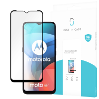 Just in Case Full Cover Gehard Glas Screenprotector voor Motorola Moto E7 - Zwart