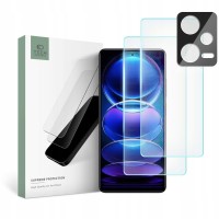 Tech-Protect Screenprotector Supreme Set (2+1 pack) voor Xiaomi Redmi Note 12 Pro / Note 12 Pro Plus - Transparant