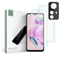 Tech-Protect Screenprotector Supreme Set (2+1 pack) voor Xiaomi Redmi Note 12S - Transparant