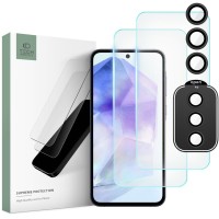Tech-Protect Screenprotector Supreme Set (2+1 pack) voor Samsung Galaxy A55 - Transparant