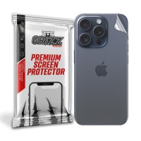 GrizzGlass SatinSkin Back Protector voor Apple iPhone 15 Pro Max - Transparant