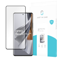 Just in Case Full Cover Gehard Glas Screenprotector voor Oppo Reno10 Pro - Zwart