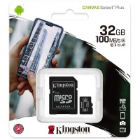Kingston Canvas Select Plus MicroSDHC UHS-I Geheugenkaart met SD adapter - 32GB