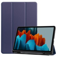 Just in Case Smart Tri-Fold tablethoes met Penhouder voor Samsung Galaxy Tab S7 - Blauw