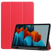 Just in Case Smart Tri-Fold tablethoes met Penhouder voor Samsung Galaxy Tab S7 - Rood