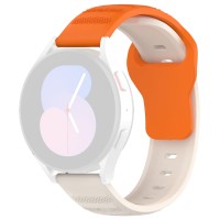 Techsuit ColorSync Watchband 22mm voor Huawei Watch GT 3 Pro 46mm/GT 2 Pro/GT 2 46mm/Ultimate / Xiaomi Watch S1 - Oranje/Beige